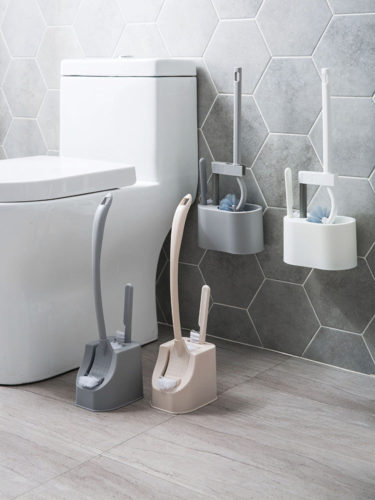 Jujiajia Toilet Brush Set Wall-Mounted For Home No Dead Angle Bathroom Toilet Cleaning Long-Handled Brush Handy Gadget