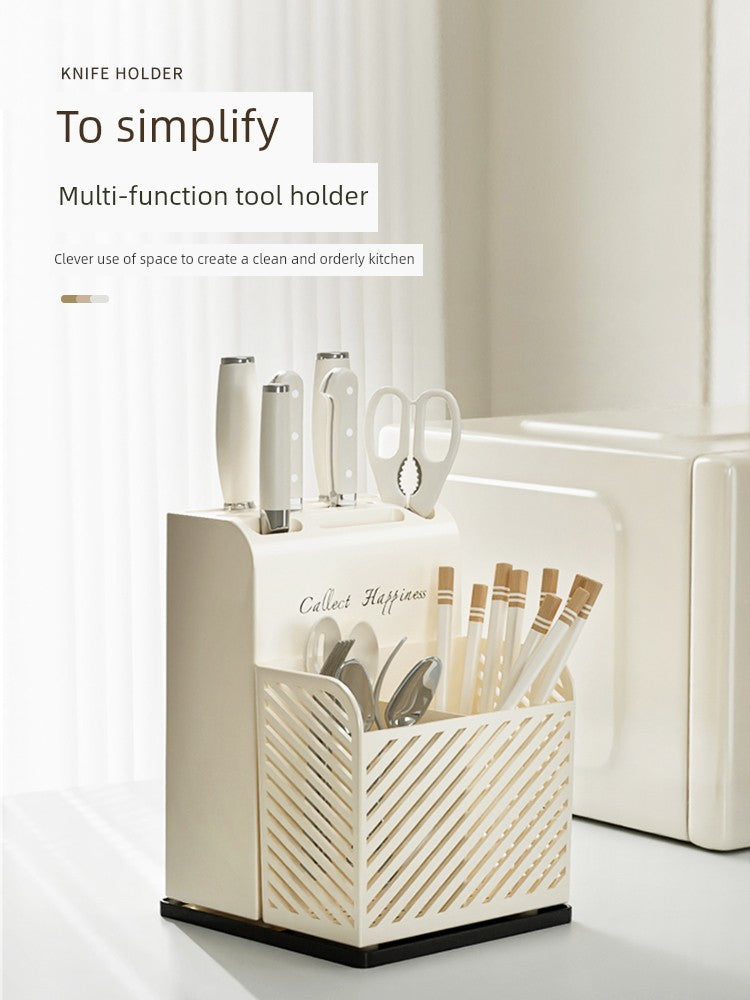 High-End New Knife Holder Storage Rack Kitchen Kitchen Knife Rack Table Top Chopsticks Cage Knife Integrated Storage Rack Chopsticks Cage Knife Holder