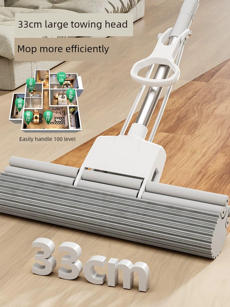Household Large Cotton Mop 2023 New Sponge Head Retractable Hand Wash-Free Household Mop Dedicated Water Sucking Mop