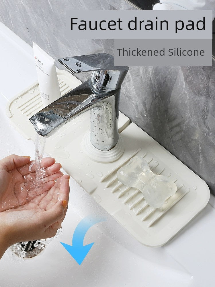 Faucet Water Draining Pad Water Cushion Narrow Sink Silicone Splash-Proof Pad Multifunctional Pool Non Slip Soap Mat Sanitary Indirect Water Cushion
